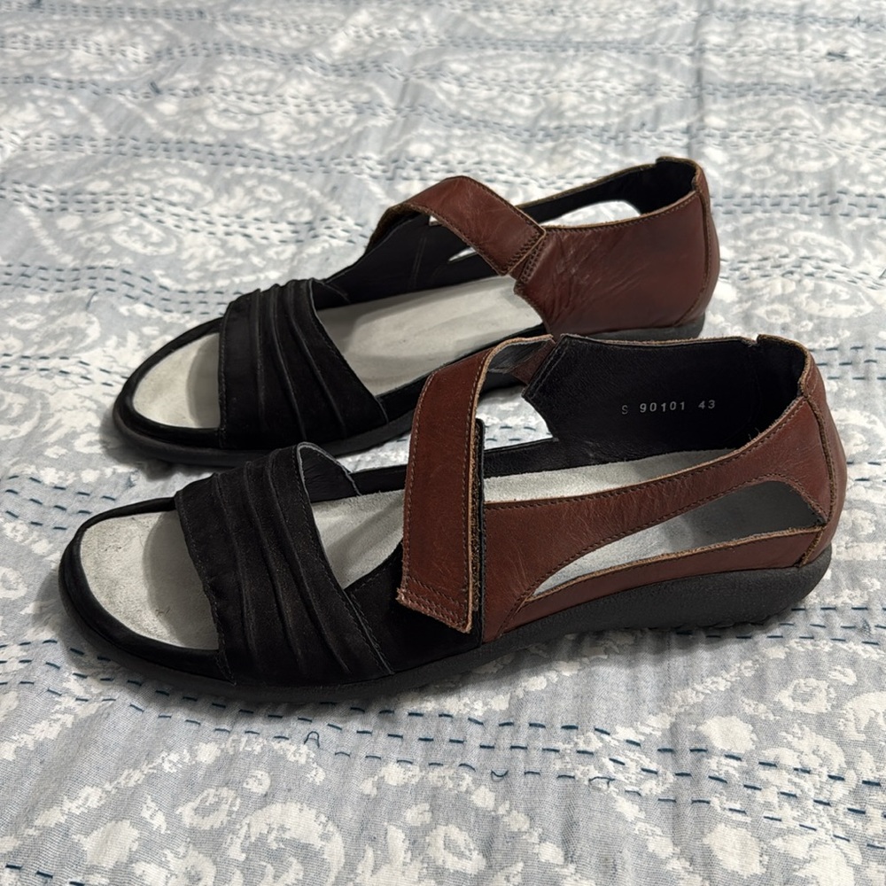 Naot Black and Brown Sandals with Cushioned Footbed - Picture 2 of 7